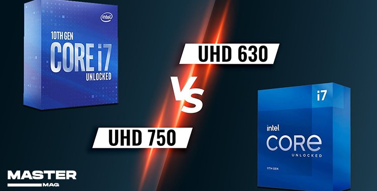 مقایسه گرافیک intel UHD 750  و intel uhd 630 