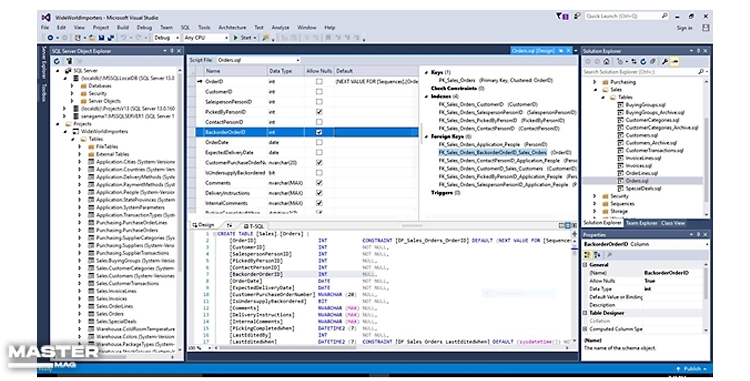 محیط Sql server